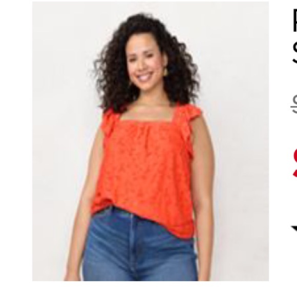 LC Lauren Conrad Tops - NWT LC Lauren Conrad Spanish coral ruffle tank top